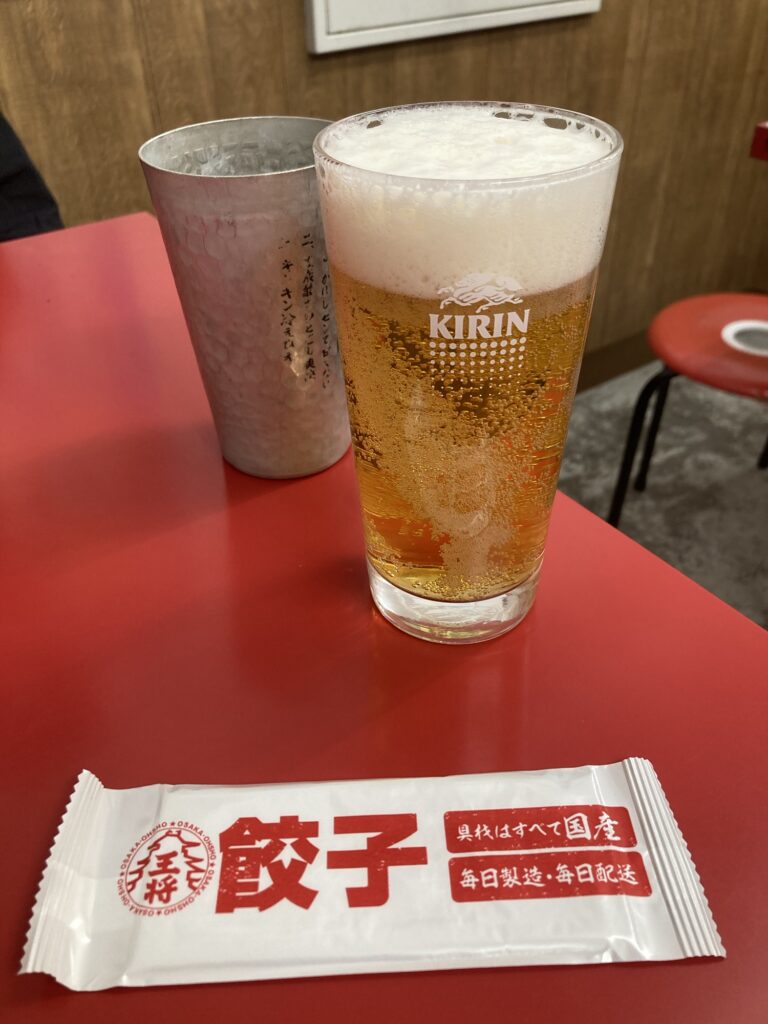 大阪王将のビールとレモンサワー
